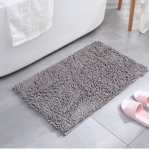 

bath mats thick home mat non-slip soft absorbent shaggy bathroom carpets tub shower pads kitchen toilet floor decor washable 15color