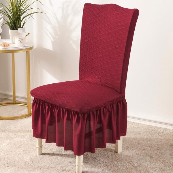 

chair covers spandex stretch cover with skirt removable anti-dirty slipcover for dining room kitchen wedding el banquet