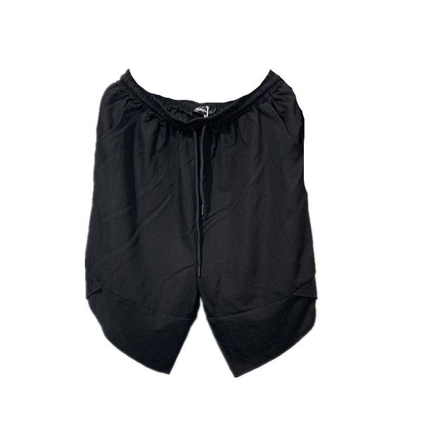 

men's shorts summer trend men's plain color asymmetrical simple loose thin elastic waist strap, White;black