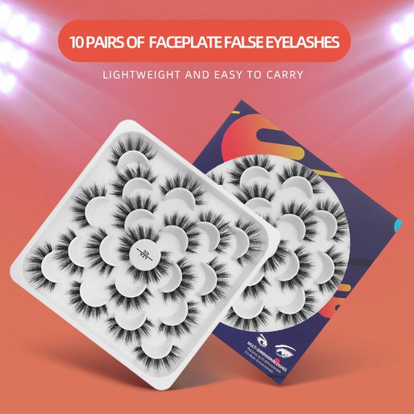 

10pairs/set 3d mink eyelashes false eye makeup thick long curl mink-lashes extension natural eyelashes tools