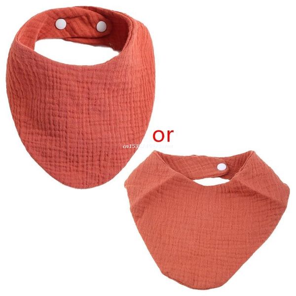 

bibs & burp cloths baby cotton born solid color snap button soft towel feeding drool dropship