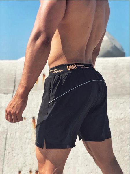 

men's shorts 2021 summer european and american trend sports training fitness running elastic waist casual, White;black