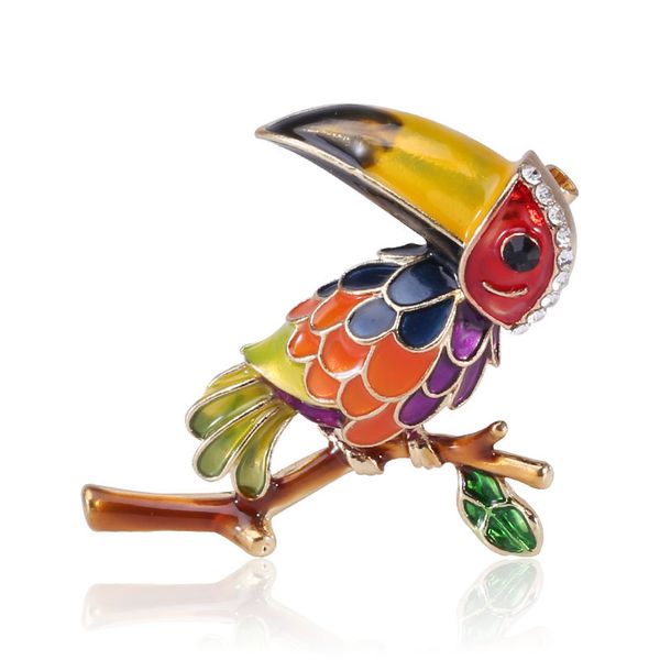 

factory berlin casual suit jacket accessories new cartoon oil drop parrot brooch for men and women christmas