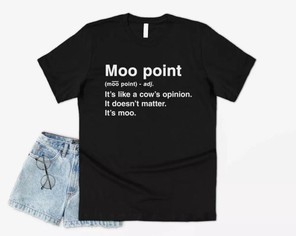 

joey's moo point t-shirt tee funny friends slogan graphic 90's joey tribbiani, White;black