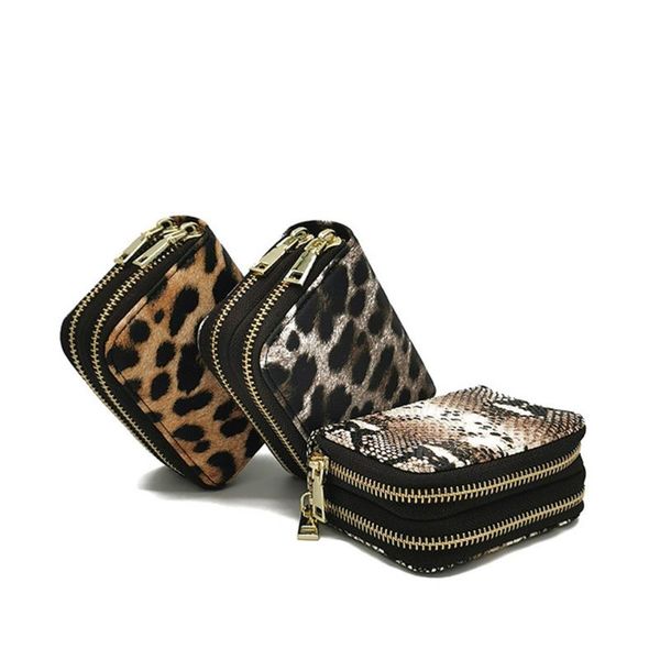 

card holders fashion women business holder pu leather wallet bag zipper credit/id/bank case coin purse, Brown;gray