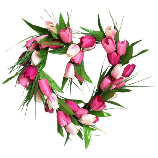 

decorative flowers & wreaths simulation tulip wreath mother's day gift home garden decoration long leaf fake flower garland rattan spri