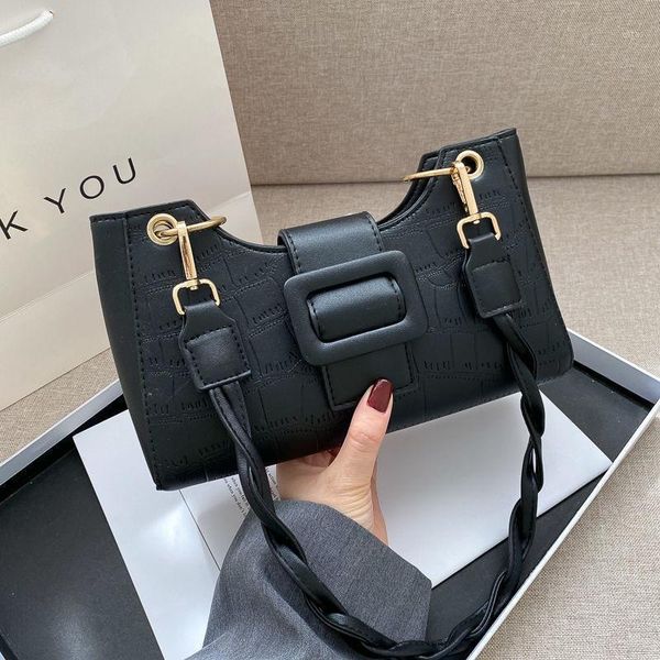 

evening bags fashion basic pu shoulder bag women classy designer crossbody zipper hasp baguette hand casual solid messenger1