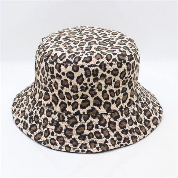

leopard print bucket hat fisherman outdoor travel sun cap hats for men and women 280, Blue;gray