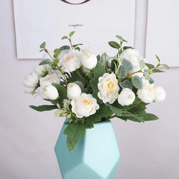 

decorative flowers & wreaths 1 bunch of 7 prongs eucalyptus little lulian literary hand bouquet fabric fake silk flower