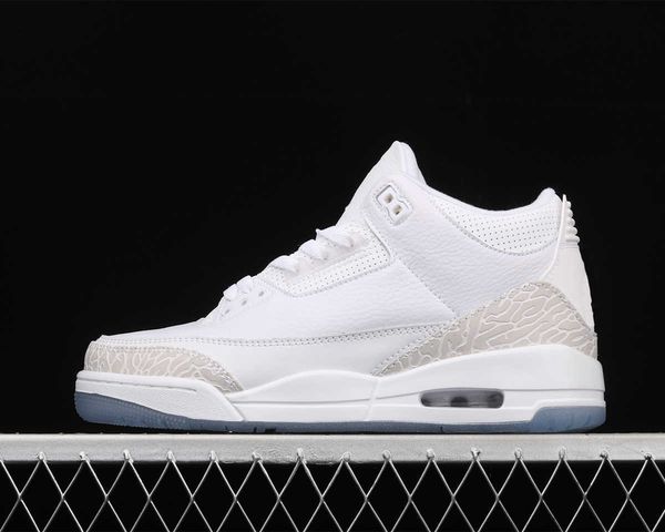 

pure white jumpman 3 3s mens womens basketball shoes blue men trainers sneakers