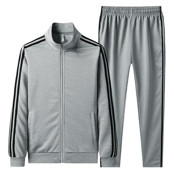 

men's tracksuits sports suit sweater jacket trendy fashion pants men 1883, Gray