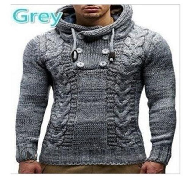 

men's hoodies & sweatshirts 2021 fashion solid color knitted hooded sweater o-neck long-sleeved slim pullover fall/winter hoodie 5xl, Black
