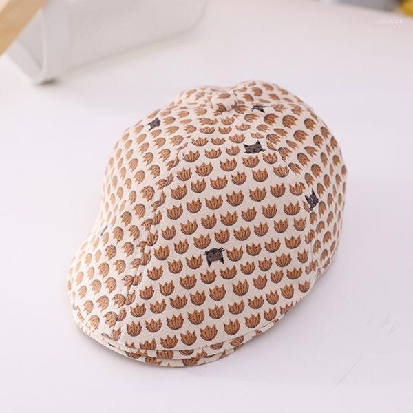 

caps & hats baby boys girls hat kids child cartoon cat pattern casual fashion berets children sboy cap toddler vintage1, Yellow