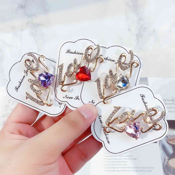 

brooch crystal english letter accessories clothing gift pin, Gray