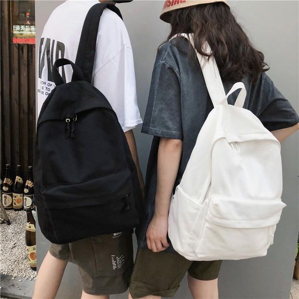 

backpack fashion women canvas college style boys and girls campus junior high school bags for teenage students large capacity