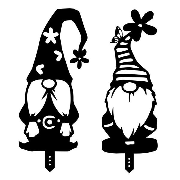 

novelty items 2x acrylic black santa yard art gardening ornaments gnomes standing silhouette home garden backyard lawn decor - b & c