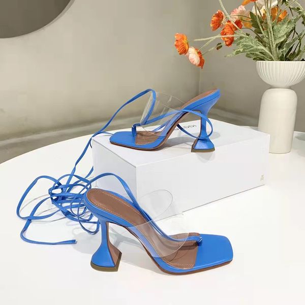 

fashion season shoes amina italy muaddi zula sandals ankle-wrap clear pvc, Black