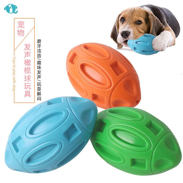 

pet vocal biting rubber rugby molar stick interactive dog toy