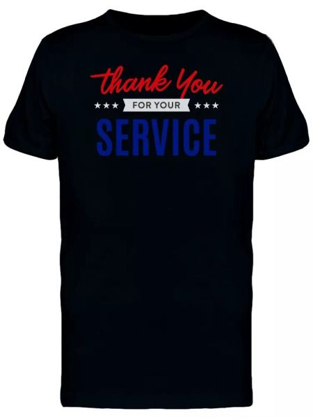 

thank you for your service men's tee -image by shutterstock, White;black