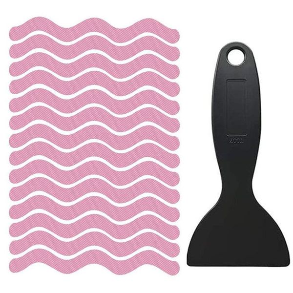 

24pcs/pack floor self adhesive with scraper anti slip shower sticker el bathtub strip home treads for bathroom swimming pool bath mats