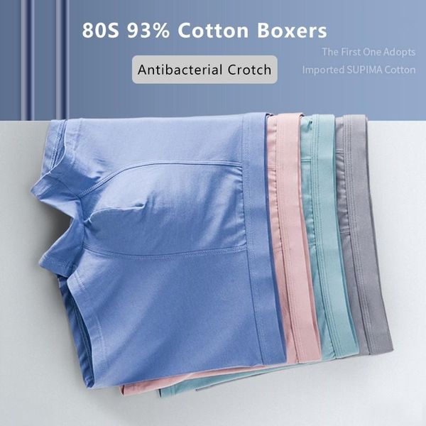 

underpants luxury 80s 93% cotton boxer shorts for men ultra thin breathable boxershorts absorbent men's underwear male panties, Black;white