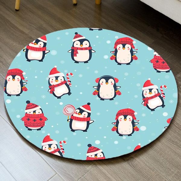 

carpets happy christmas round rugs home decor bedside carpet doormat cartoon kids room play mat xmas chair for living