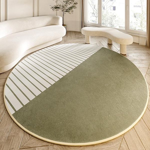 

bath mats modern hairless chenille floor living room non-slip carpet bathroom mat sets bedroom washable round shape foot rugs