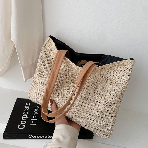 

evening bags women shoulder bag big tote vintage woven straw beach summer 2021