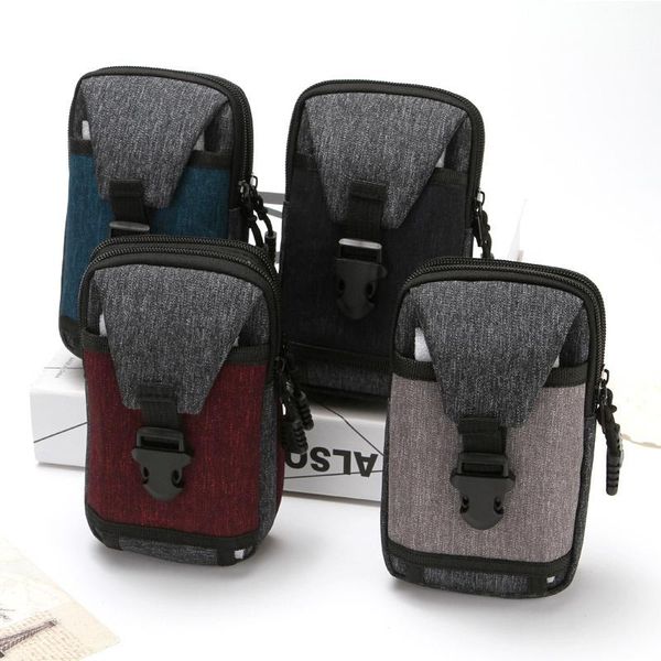 

wallets geometric waist bag change large-capacity double zipper convenient mobile phone, Red;black