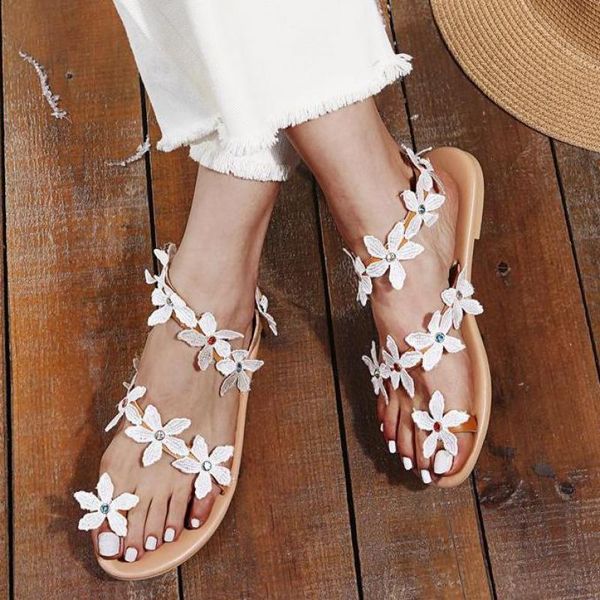 

sandals 2021 summer brown women mules design beach flowers square sole slides flat heel shoes woman, Black