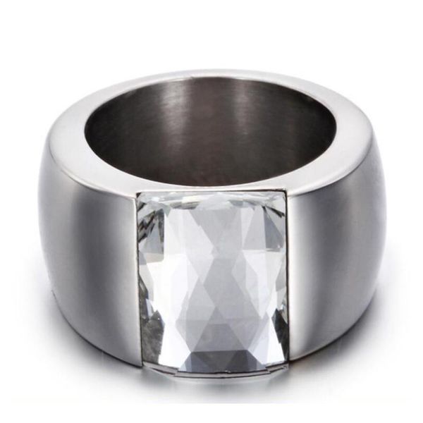 

wedding rings fashion stainless steel crystal ring female titanium for women, Slivery;golden