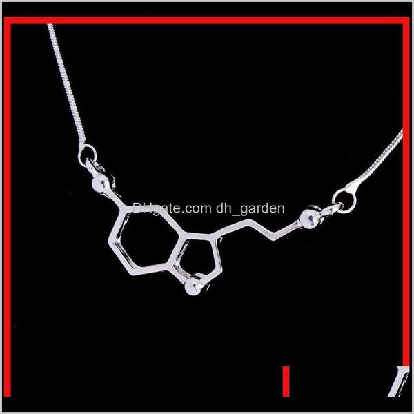 

& pendants est dopamine structure dna necklace alloy hook chemical molecar pendant necklaces women statement jewelry 160334 drop delivery 20, Silver