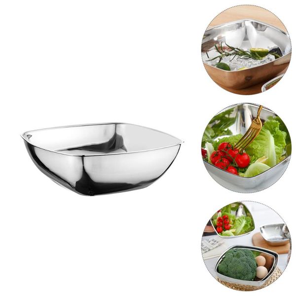 

1pc fruit rice bowl healthy stainless steel salad shatterproof bowls