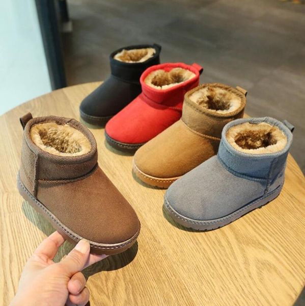 

winter children' warm boots girls snow boys cotton shoes plus velvet baby grey black sport, Black;grey