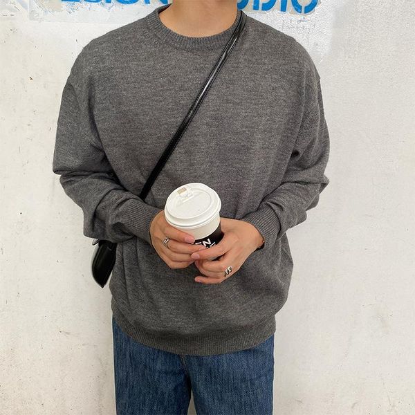 

men's sweaters 2021 simple korean version bottoming shirt autumn and winter knitwear versatile sweater comfortable soft, White;black