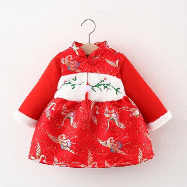 

girl's dresses 4# baby girl dress kids clothes born toddler kid r chinese year tang suit princess girls, Red;yellow