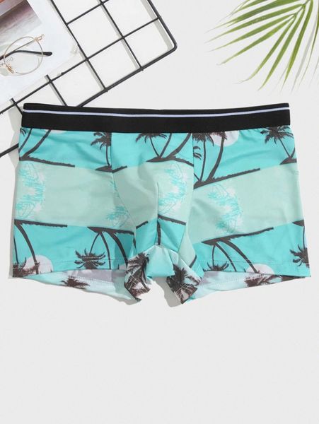 

men coconut tree print boxer brief h6aa#, Black;brown