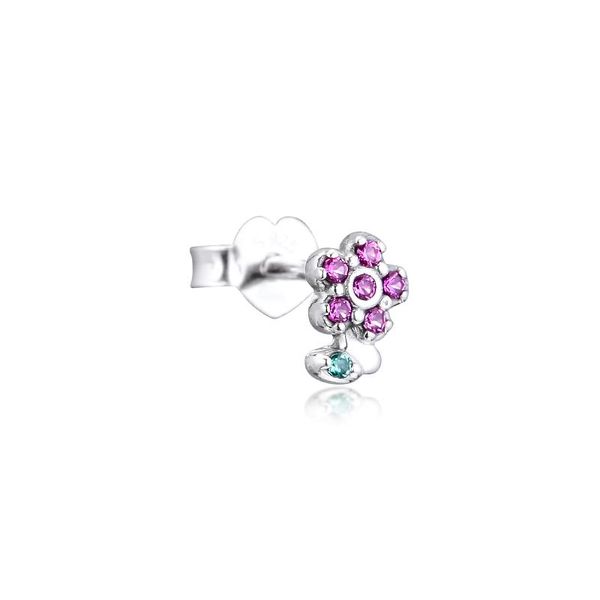 

my pretty flower single stud earrings pendientes kolczyki aretes de mujer earing for women 925 sterling silver jewelry, Golden;silver
