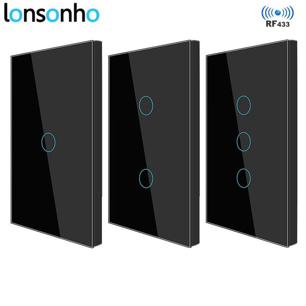 

smart home control lonsonho rf433 wireless scene switch us standard 1 2 3 gang touch sensor switches