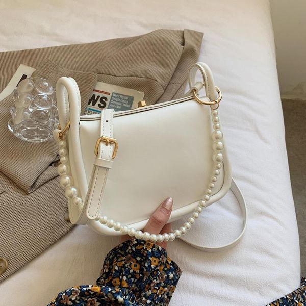 

bag women's 2021 summer fashionable stylish pearl chain shoulder messenger small square underarm bags