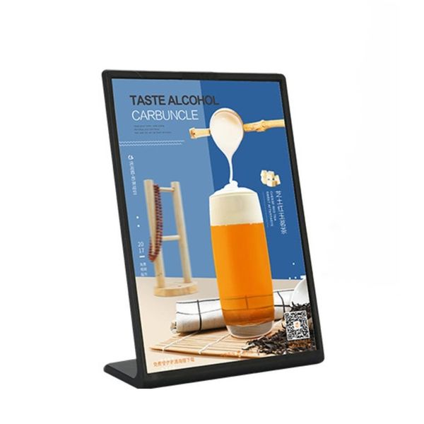 Supporto per cartello in plastica acrilica A6 L, supporto per poster, cornici pubblicitarie, menu, cartello, display, supporto per brochure