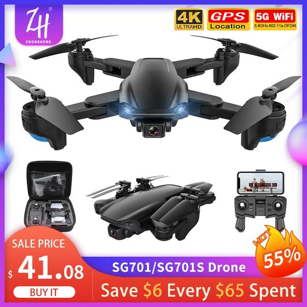 

drone sg701s gps 4k camera drones professional 5g wifi fpv optical flow rc quadcopter foldable mini dron 500m vs sg906 f3 gift