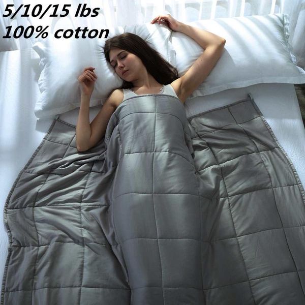 

blankets portable weighted blanket decompression pressure sleeping heavy winter warm dark grey cotton
