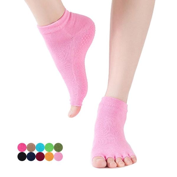 Sport Socken Frauen Gym Yoga Pilates Mädchen Damen Fünf Finger Toeless Ballett Tanzen Söckchen Anti-slip Fitness