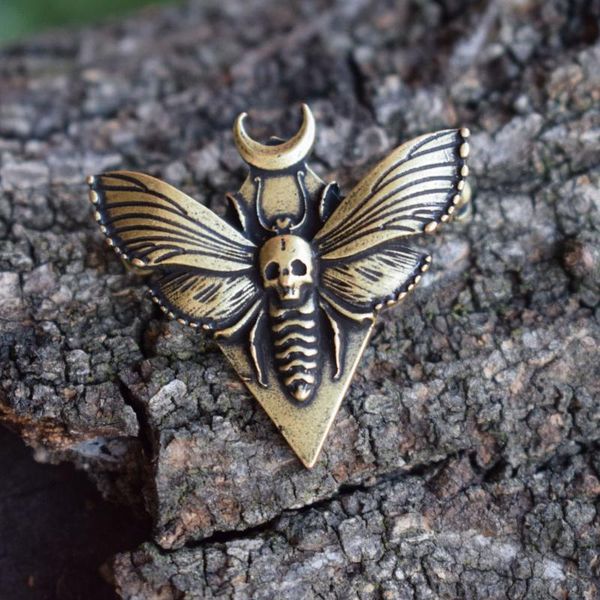 

sanlan bronze color death's head moth brooch, Gray