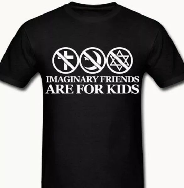 

Imaginary Friends Atheist t-shirt Tee anti religion science evolution, White;black