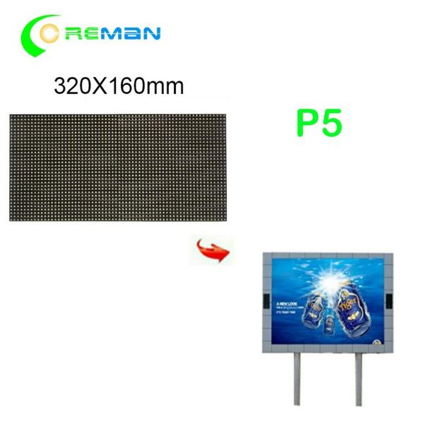 

smd rgb video module panel p5 , led display unit parts 320x160mm matrix sign