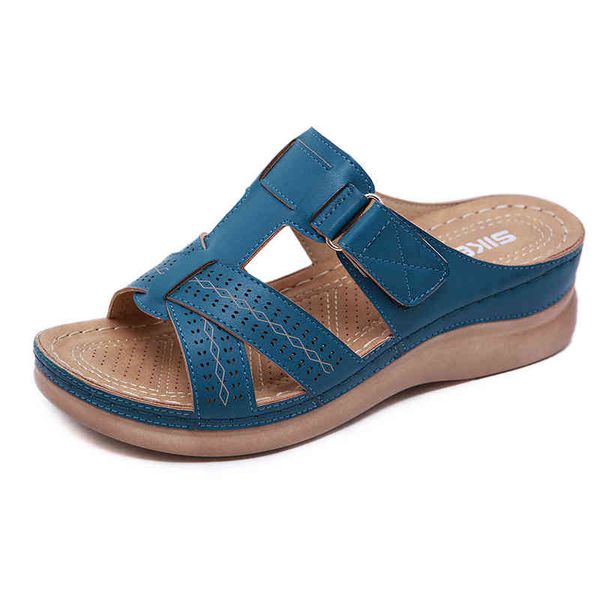 

summer women's sandals wedge open toe women slippers anti-slip leather female casual comfortable retro flip flop 60% off store online, Black