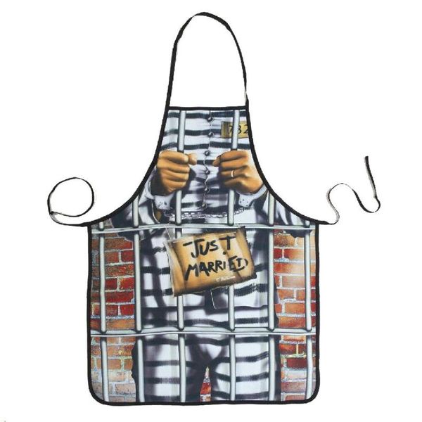 

aprons novelty cooking kitchen apron prisoner man printed grilling bbq