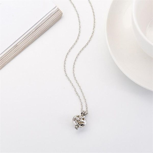 

pendant necklaces 2021 fashion pumpkin luminous necklace glowing in the dark hollow jewelry halloween gifts, Silver